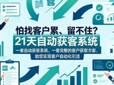 怕找客户累、留不住?21天自动获客系统,一套完整的客户获取方案,助您实现客户自动化引流【原创双语字幕】