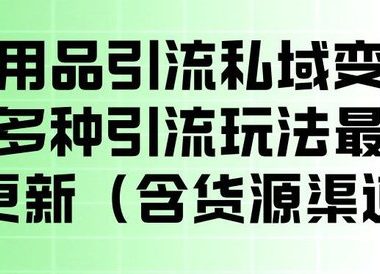 成人用品引流私域变现玩法,多种引流玩法最新玩法,操作简单(含货源渠道)