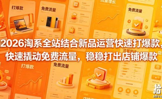 2026淘系全站结合新品运营快速打爆款,快速撬动免费流量,稳稳打出店铺爆款(更新5月12日)