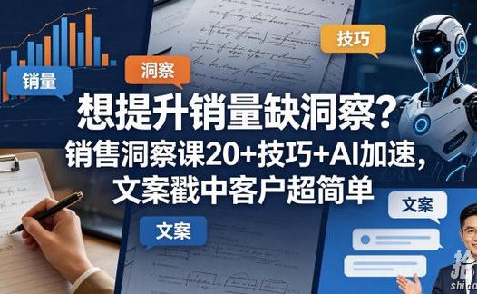 想提升销量缺洞察?销售洞察课20+技巧+AI加速,文案戳中客户超简单【原创双语字幕】