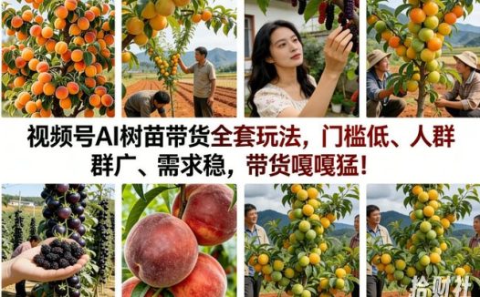 视频号AI树苗带货全套玩法,门槛低、人群广、需求稳,带货嘎嘎猛!(更新0426)