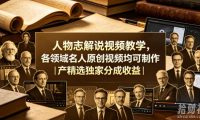 人物志解说视频教学,各领域名人原创视频均可制作丨精选独家分成收益(更新0430)