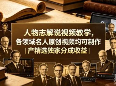 人物志解说视频教学,各领域名人原创视频均可制作丨精选独家分成收益(更新0430)