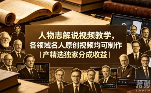人物志解说视频教学,各领域名人原创视频均可制作丨精选独家分成收益(更新0430)