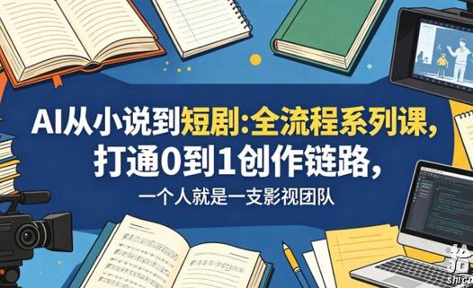 AI从小说到短剧全流程系列课,打通0到1创作链路,一个人就是一支影视团队