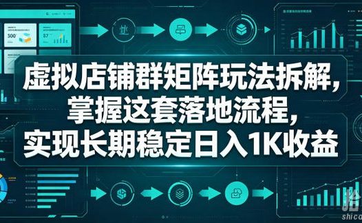 虚拟店铺群矩阵玩法拆解,掌握这套落地流程,实现长期稳定日入1K收益【揭秘】