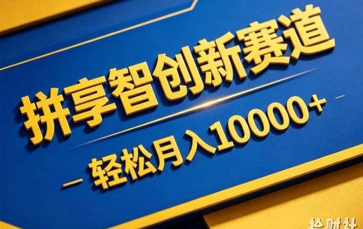 拼享智创新赛道,轻松月入1W+,门槛极低、收益稳定、可长期放大的轻资产项目【揭秘】