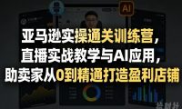 亚马逊实操通关训练营，直播实战教学与AI应用，助卖家从0到精通打造盈利店铺（更新5月8日）