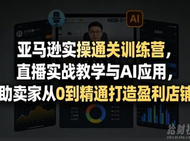 亚马逊实操通关训练营，直播实战教学与AI应用，助卖家从0到精通打造盈利店铺（更新5月8日）