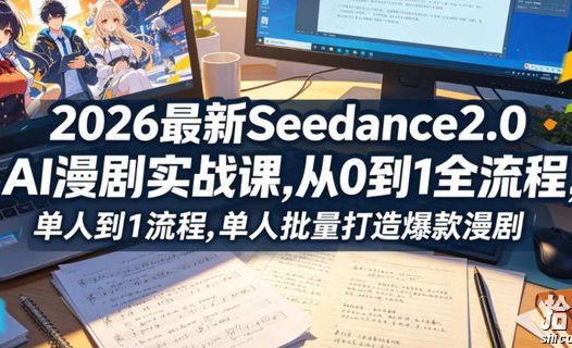 2026最新Seedance2.0 AI漫剧实战课,,从0到1全流程,单人批量打造爆款漫剧