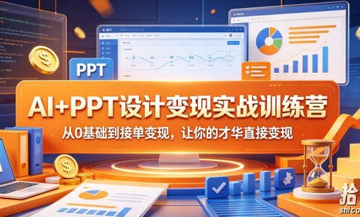 AI+PPT设计变现实战训练营,从0基础到接单变现,让你的才华直接变现