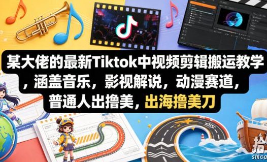 某大佬的最新Tiktok中视频剪辑搬运教学,涵盖音乐,影视解说,动漫赛道,普通人出海撸美刀