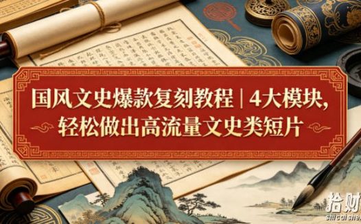 国风文史爆款复刻教程|4大模块,轻松做出高流量文史类短片
