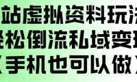 B站虚拟资料玩法,轻松倒流私域变现,一部手机就可以做