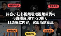 抖音小红书视频号短视频带货与直播变现(10-21期),打造爆款内容,实现高效变现(更新05月08日)
