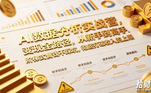 AI数据分析实战营,变现全路径,从新手到高手,阶梯式賺钱不踩坑,彻底打破收入的上限
