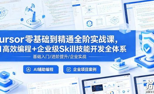 Cursor零基础到精通全阶实战课,AI高效编程+企业级Skill技能开发全体系