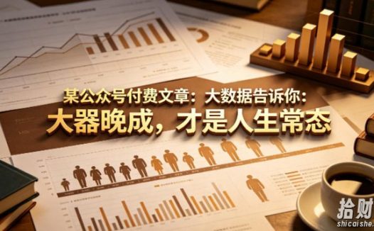 某公众号付费文章:大数据告诉你:大器晚成,才是人生常态