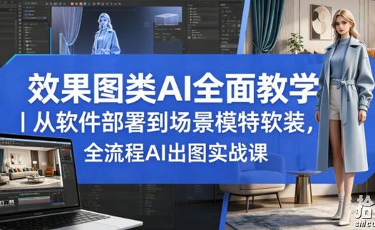 效果图类AI全面教学|从软件部署到场景模特软装,全流程AI出图实战课