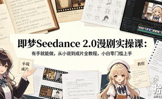 即梦Seedance 2.0漫剧实操课:有手就能做,从小说到成片全教程,小白零门槛上手