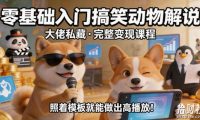 零基础入门搞笑动物解说,大佬私藏完整变现课程,照着模板就能做出高播放