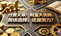 付费文章:财富大洗牌,我该选择,还是努力?