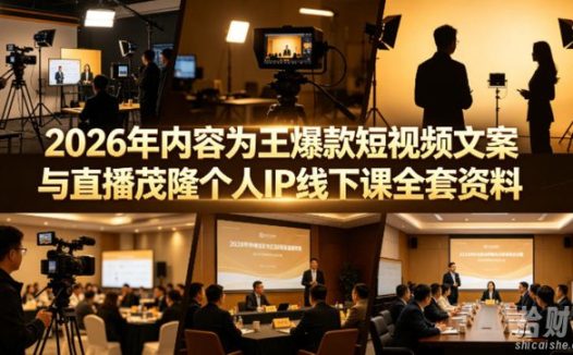 2026年内容为王爆款短视频文案与直播茂隆个人IP线下课全套资料(价值4980)