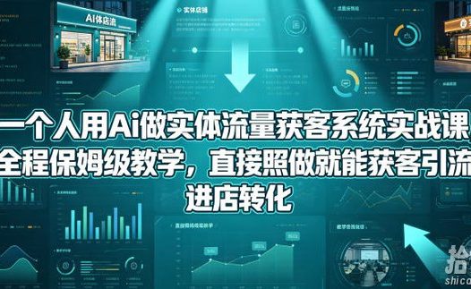 一个人用Ai做实体流量获客系统实战课,全程保姆级教学,直接照做就能获客引流、进店转化