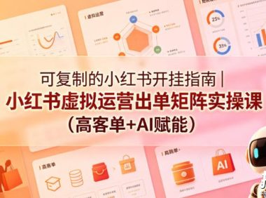 可复制的小红书开挂指南|小红书虚拟运营出单矩阵实操课(高客单+AI赋能)