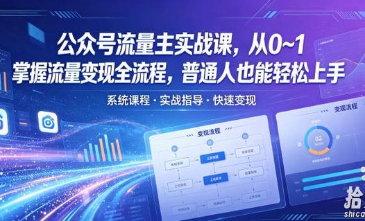 公众号流量主实战课,从0~1掌握流量变现全流程,普通人也能轻松上手
