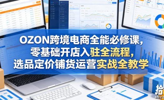 OZON跨境电商全能必修课,零基础开店入驻全流程,选品定价铺货运营实战全教学