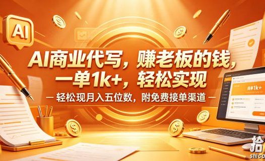 AI商业代写,賺老板的钱,一单1k+,轻松实现月入五位数,附免费接单渠道【揭秘】