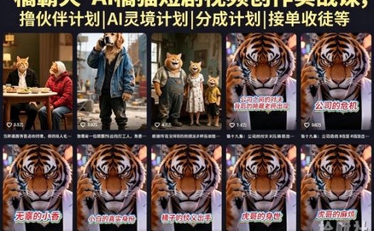 橘霸天·AI橘猫短剧视频创作实战课,撸伙伴计划|AI灵境计划|分成计划|接单收徒等