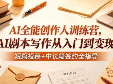 AI全能创作人训练营,AI剧本写作从入门到变现,短篇投稿+中长篇签约全指导