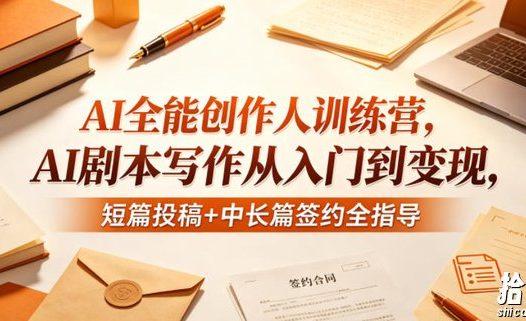 AI全能创作人训练营,AI剧本写作从入门到变现,短篇投稿+中长篇签约全指导