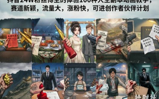 抖音24W粉丝博主的体验100种人生副本动画教学,赛道新颖,流量大,涨粉快,可进创作者伙伴计划