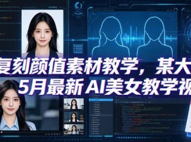AI复刻颜值素材教学,某大佬5月最新AI美女教学视频,内含4月好物复刻教学