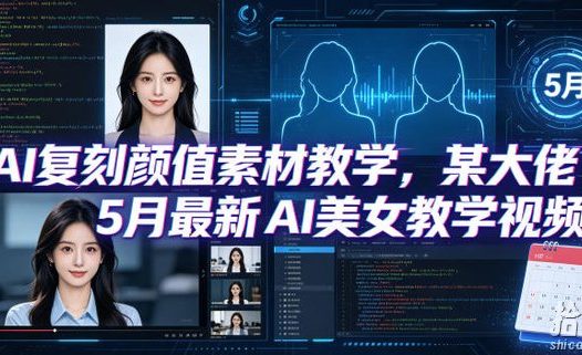 AI复刻颜值素材教学,某大佬5月最新AI美女教学视频,内含4月好物复刻教学