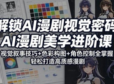 解锁AI漫剧视觉密码,AI漫剧美学进阶课,视觉叙事技巧+色彩构图+角色控制全掌握,轻松打造高质感漫剧