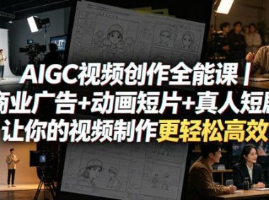 AIGC视频创作全能课|商业广告+动画短片+真人短剧,让你的视频制作更轻松高效