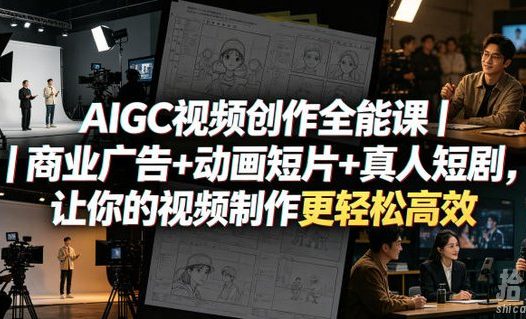 AIGC视频创作全能课|商业广告+动画短片+真人短剧,让你的视频制作更轻松高效