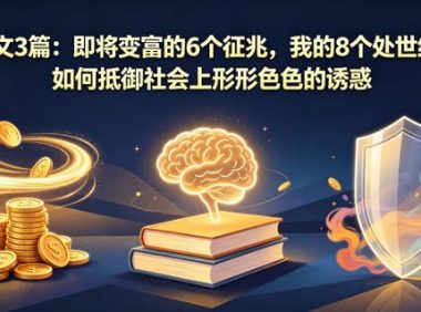付费文3篇:即将变富的6个征兆,我的8个处世绝学,如何抵御社会上形形色色的诱惑