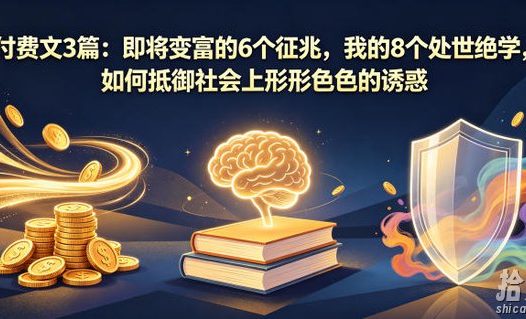 付费文3篇:即将变富的6个征兆,我的8个处世绝学,如何抵御社会上形形色色的诱惑