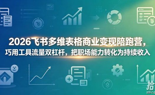 2026飞书多维表格商业变现陪跑营,巧用工具流量双杠杆,把职场能力转化为持续收入