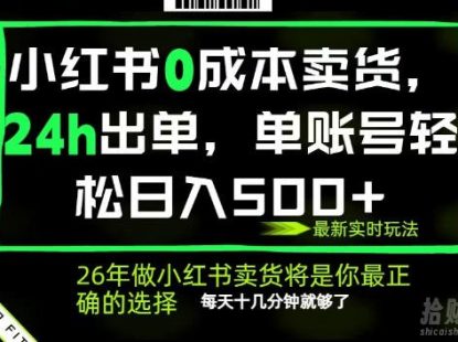 小红书0成本AI卖货,24小时出单,全流程托管,保底日入500+,每天十几分钟就够了【揭秘】