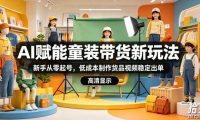 AI赋能童装带货新玩法,新手从零起号,低成本制作货品视频稳定出单