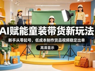 AI赋能童装带货新玩法,新手从零起号,低成本制作货品视频稳定出单