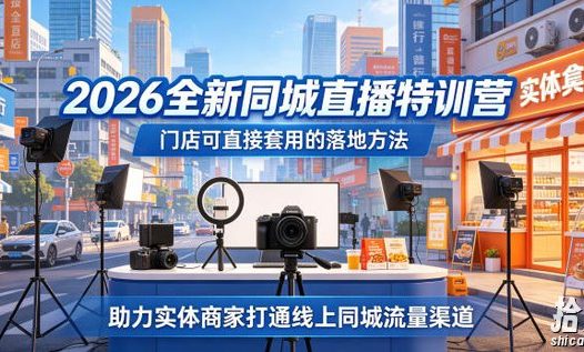 2026全新同城直播特训营,门店可直接套用的落地方法,助力实体商家打通线上同城流量渠道