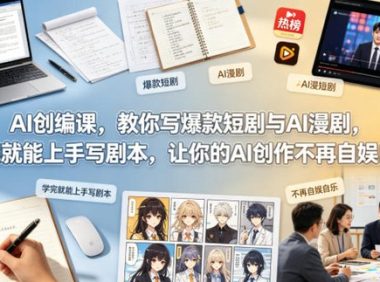 AI创编课,教你写爆款短剧与AI漫剧,学完就能上手写剧本,让你的AI创作不再自娱自乐(更新0521)