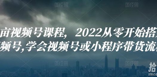 九亩视频号课程，2022从零开始搭建视频号,学会视频号或小程序带货流程